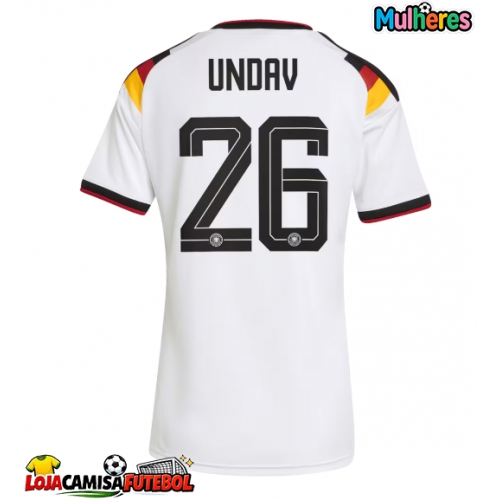 Camisa de Futebol Alemanha Deniz Undav #26 Equipamento Principal Mulheres Mundo 2026 Manga Curta